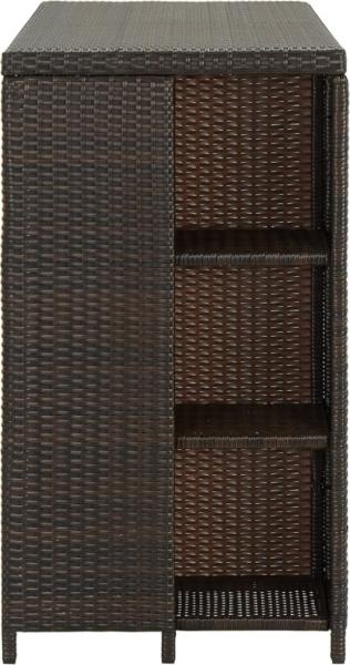 vidaXL Bartisch mit Regal Braun 120x60x110 cm Poly Rattan 313475 Bild 3
