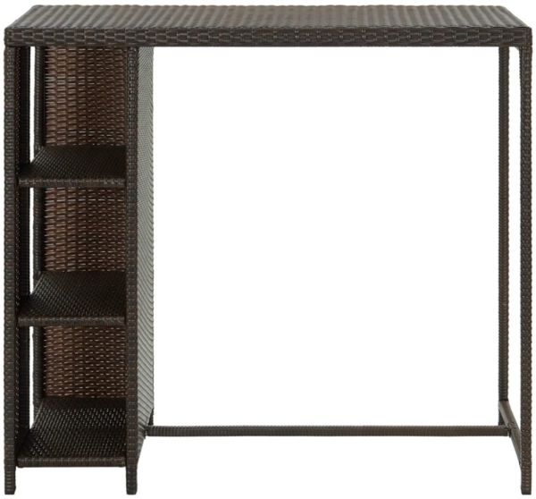 vidaXL Bartisch mit Regal Braun 120x60x110 cm Poly Rattan 313475 Bild 7