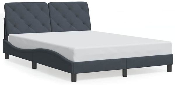 Einzelbettgestell Design für Erwachsene ohne Matratze Dunkelgrau 120x200 cm Samt d4609e