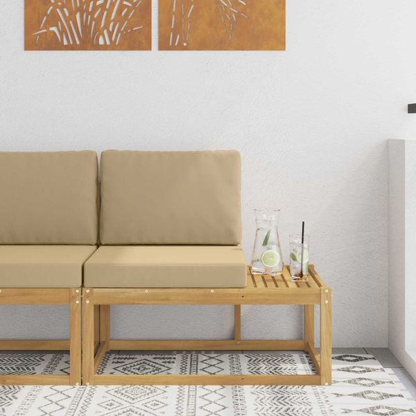 vidaXL Outdoor End Sofa Weiß 91 x 63 x 73 cm Massivholz Akazie 901481