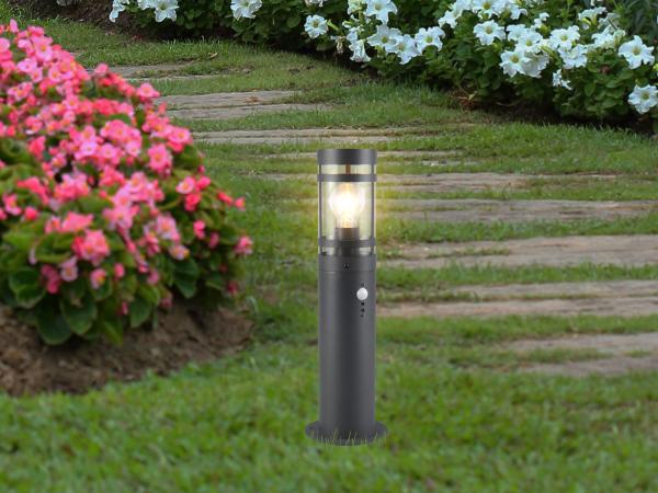 Pollerleuchte PALOMA mit Bewegungsmelder in Anthrazit, Höhe 50cm