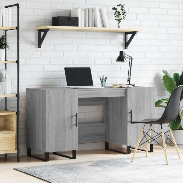 vidaXL Schreibtisch Grau Sonoma 140x50x75 cm Holzwerkstoff 829578