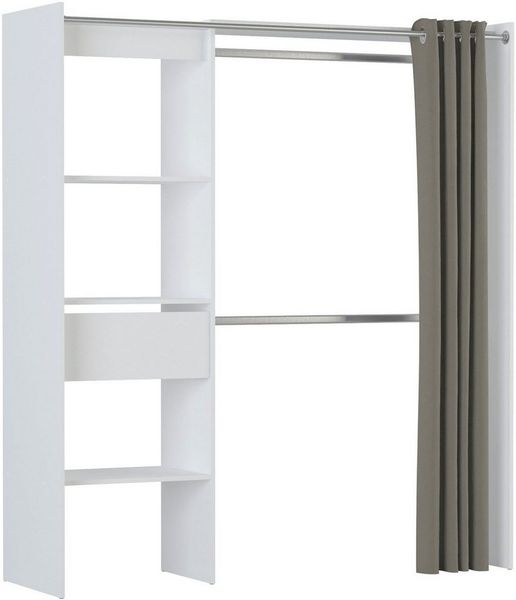 Demeyere GROUP Vorhang-Schrank Chicago variabel in der Breite ca. 114 - 167cm, viel Stauraum und Ablagefläche