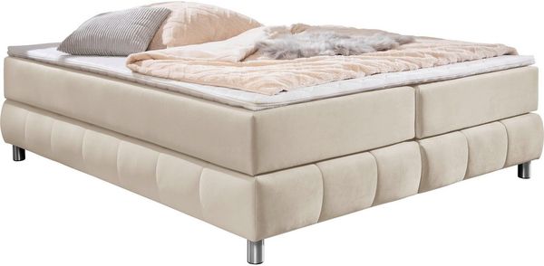 Home affaire Boxspringbett Salo, Ohne Kopfteil, inkl. Topper, auch in Überlänge 220 cm