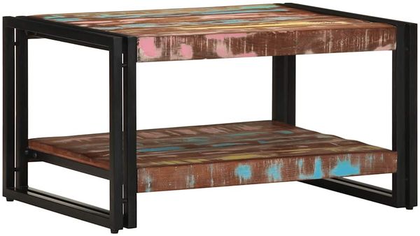 Couchtisch, Sofatisch Mehrfarbig 70x50x38 cm Altholz Massivholz
