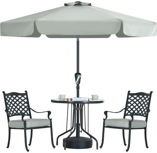 Sonnenschirm 270 cm mit Volant Patioschirm Gartenschirm Terrassenschirm