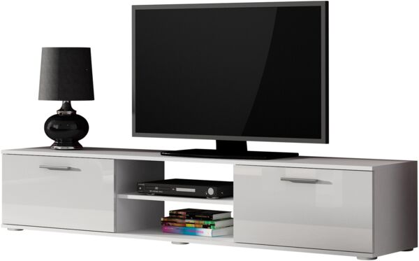 TV-Lowboard Soho S03 (Farbe: Weiß / Weiß Hochglanz)