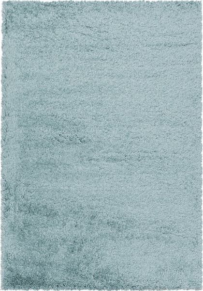 KADIMA DESIGN Teppich SALZACH Shaggy Langflor Wohnzimmer Schlafzimmer Waschbar Flauschig, Rund, Höhe: 52 mm, Blau, 80x80 cm, Wohnzimmerteppich Strapazierfähig Waschbar