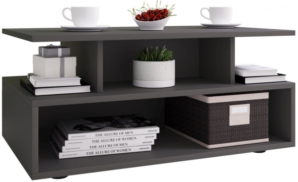 VCM Beistelltisch & Couchtisch Esila 919397 Anthrazit H. 40 x B. 80 x T. 50 cm Bild 2