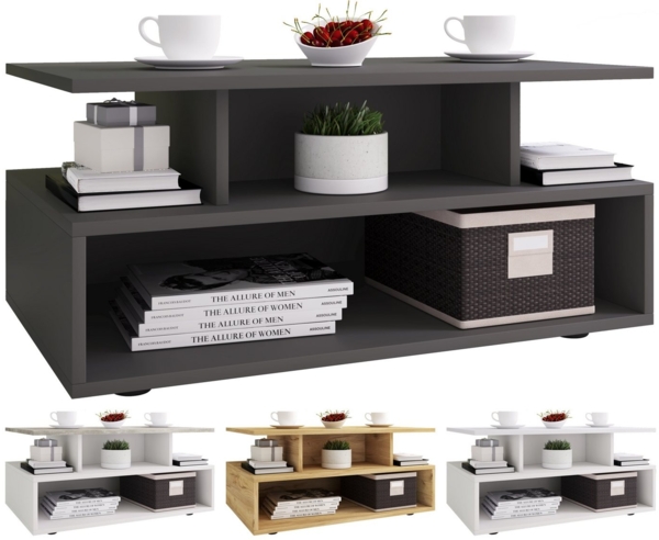 VCM Beistelltisch & Couchtisch Esila 919397 Anthrazit H. 40 x B. 80 x T. 50 cm Bild 5