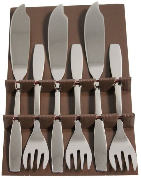 Fisch Besteckset 6-teilig (6-tlg), Edelstahl, Fischmesser Fischgabel