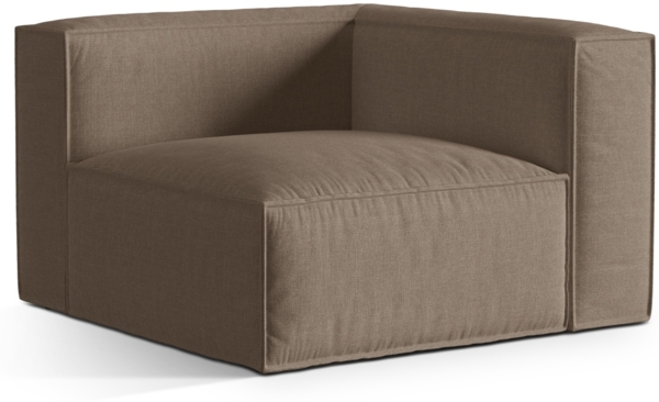 Micadoni Eckmodul Nuria 1-Sitzer Strukturierter Stoff Cappuccino Bild 2