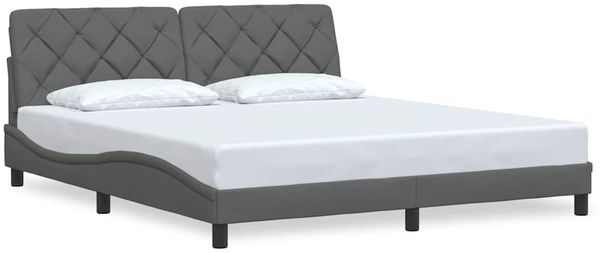Doppelbett, Bettgestell Modernen ohne Matratze Dunkelgrau 180x200 cm Stoff d2304e