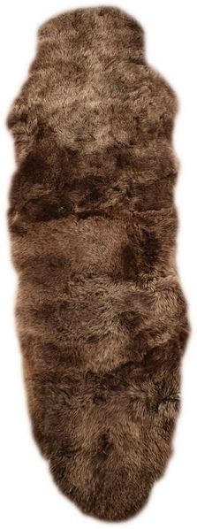 KUHFELL online & NOMAD Fellteppich Lammfell Doppel fell Couch Auflage 180 x 60 cm aus 2 echten Lammfellen