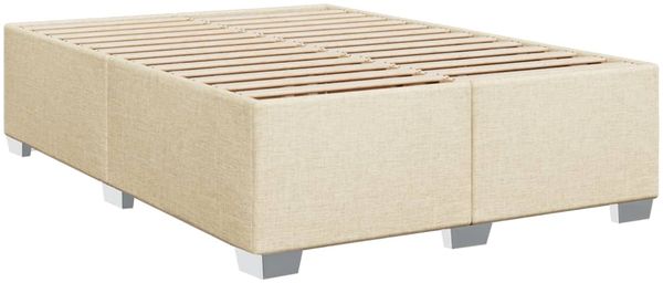 vidaXL Boxspringbett mit Matratze Creme 160x200 cm Stoff 3288251 Bild 8
