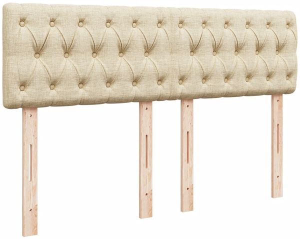 vidaXL Boxspringbett mit Matratze Creme 160x200 cm Stoff 3288251 Bild 7