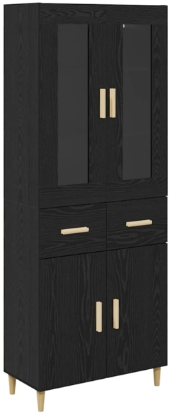 vidaXL Highboard Schwarz Eichen-Optik 69,5 x 34 x 180 cm Holzwerkstoff 3416117
