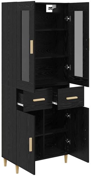 vidaXL Highboard Schwarz Eichen-Optik 69,5 x 34 x 180 cm Holzwerkstoff 3416117 Bild 5