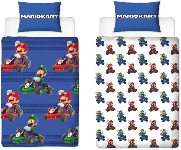 Super Mario Bettwäsche Set aus Microfaser für Kinder – 140x200 cm Bettbezug & 70x70 cm Kissenbezug Bild 3