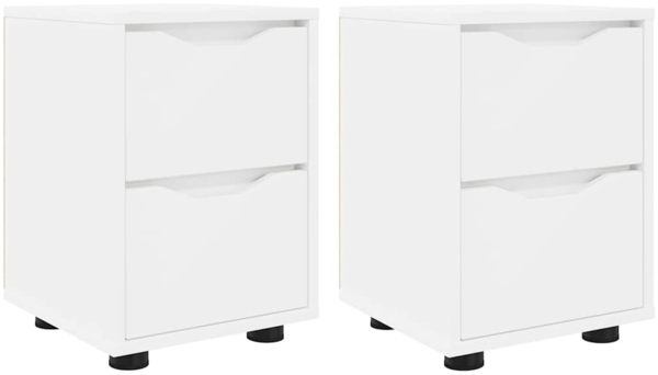 vidaXL Nachttische 2 pcs Weiß 30,5 x 30 x 43 cm Holzwerkstoff 888798
