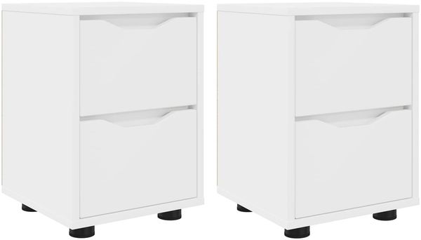 vidaXL Nachttische 2 pcs Weiß 30,5 x 30 x 43 cm Holzwerkstoff 888798 Bild 2