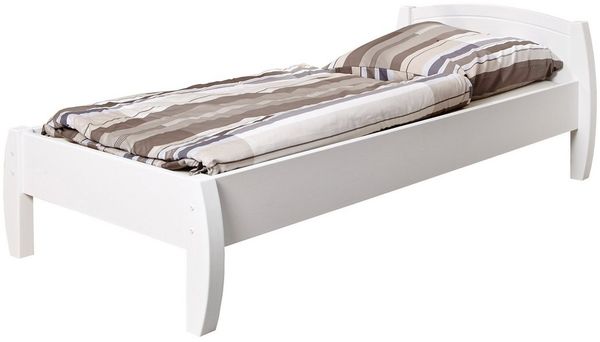 Einzelbett "Jasmin" 90x200 Kiefer massiv weiß