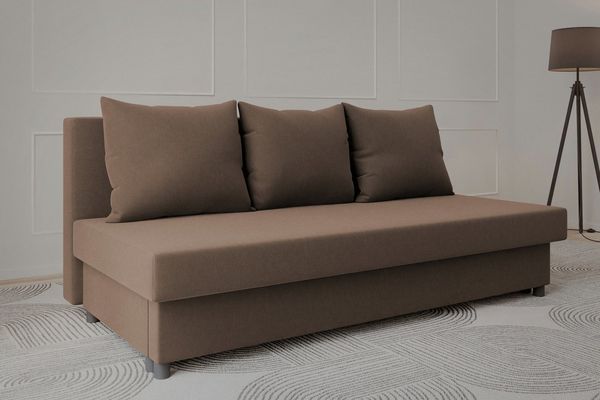 MOEBLO Schlafsofa KAMAZO, Sofa ausziehbar mit Bettkasten, Stoffbezug & Kissen Couch Polstergarnitur Wohnlandschaft Polstersofa, Liegefläche 190x130 cm, mit Schlaffunktion und Stauraum - 190 x 82 x 83 cm, mit Relaxfunktion