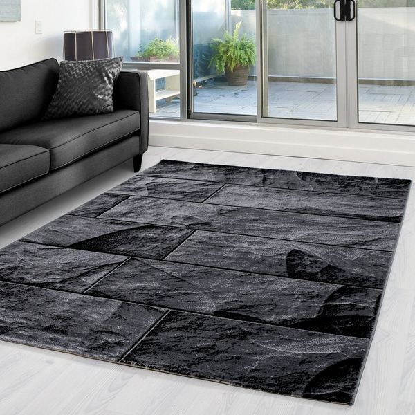 Carpettex Designteppich Steindesign, Läufer, Höhe: 12 mm, Modern Kurzflor Teppich Wohnzimmer Steinmauer Optik versch. größe