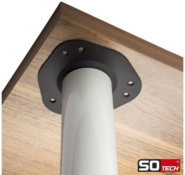 SO-TECH® Tischbein Ø 76 / 80 mm, belastbar bis 75 kg pro Stück, H: 71cm, Stahl, weiß, höhenverstellbar bis 32mm, 1x