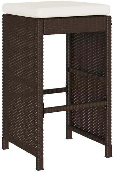 vidaXL Garten-Barhocker mit Kissen 4 Stk. Braun Poly Rattan 368688 Bild 3