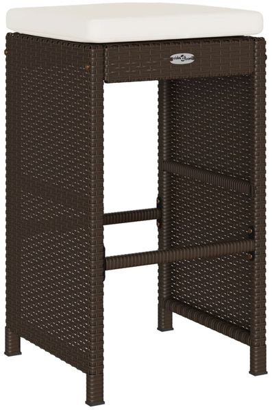 vidaXL Garten-Barhocker mit Kissen 4 Stk. Braun Poly Rattan 368688 Bild 6