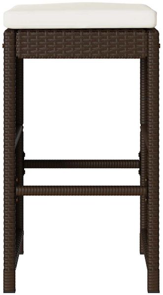vidaXL Garten-Barhocker mit Kissen 4 Stk. Braun Poly Rattan 368688 Bild 4