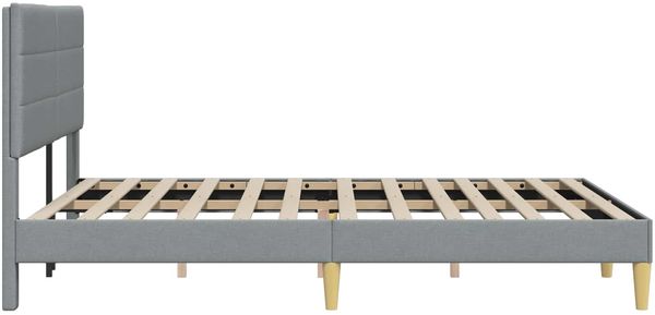 vidaXL Bettrahmen mit Kopfteil Hellgrau 140 x 200 cm Stoff 42027588 Bild 5