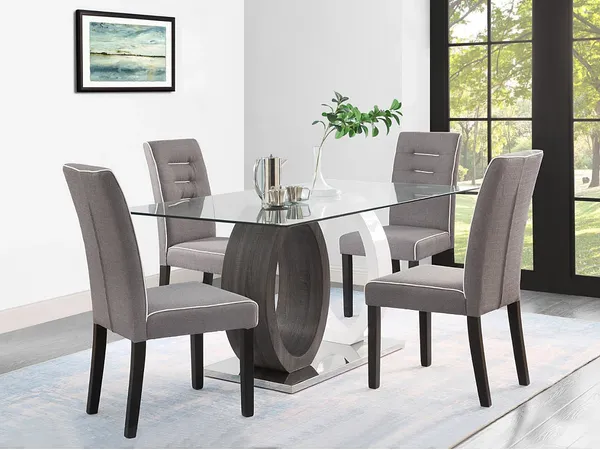 Vente-unique - GABELLE Stuhl Stoff Grau - B 59,5 cm x H 100 cm x L 47 cm