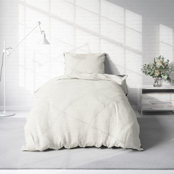 One Home Bettwäsche Wende Melange, Flanell, 4 teilig, meliert, Baumwolle kuschelig warm weich Biber Winter