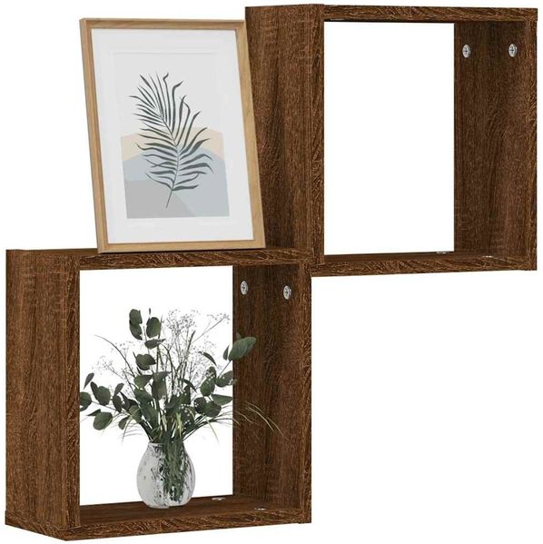 vidaXL Würfelregale 2 Stk. Braune 30x15x30 cm 815885