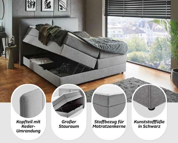 meise.möbel Boxbett Columbia mit extra großem Bettkasten, erhältlich in 180x200cm Bild 3