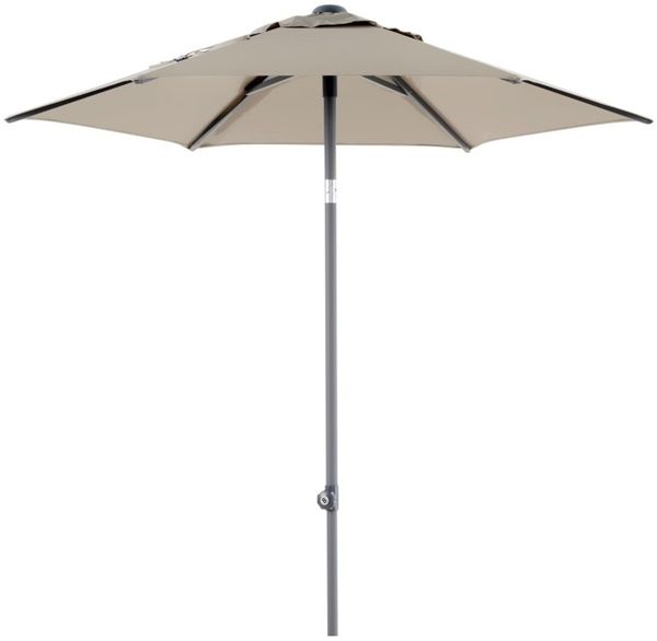 Sonnenschirm Poppi von Brafab aus Aluminium und Polyester, rund, neigbar, taupe, Ø 200 cm