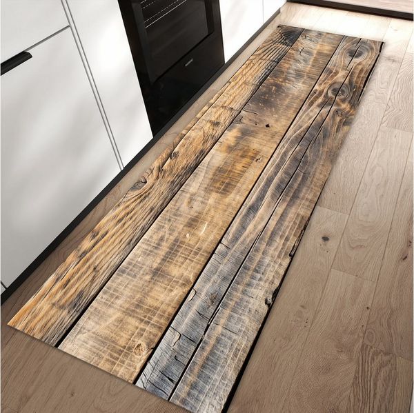 Primedeco Teppich Küchenteppich Sanfte Holzmaserung PVC rutschfest abwaschbar Läufer, Rechteckig, Höhe: 3 mm, Pflegeleicht & Wasserabweisend