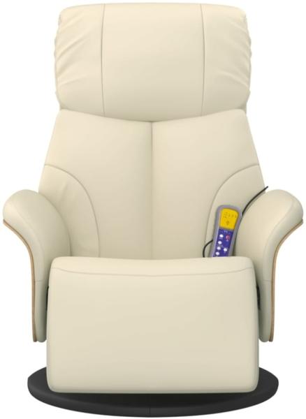 vidaXL Massagesessel mit Fußteil Creme Kunstleder 356633 Bild 9