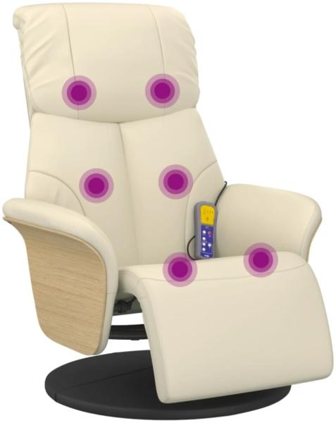 vidaXL Massagesessel mit Fußteil Creme Kunstleder 356633 Bild 7