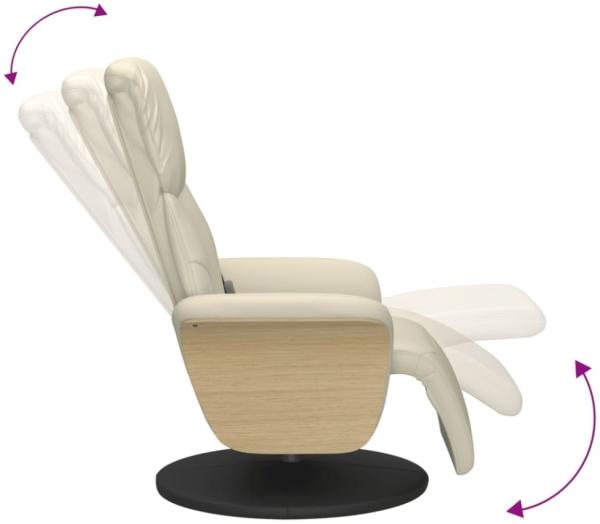 vidaXL Massagesessel mit Fußteil Creme Kunstleder 356633 Bild 6