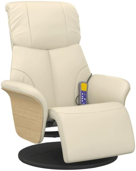 vidaXL Massagesessel mit Fußteil Creme Kunstleder 356633 Bild 3