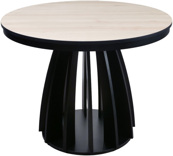 Selsey 'Diciffy' Esstisch ausziehbar, Buche-Optik/Schwarz, ca. 75 x 100–140 x 100 cm