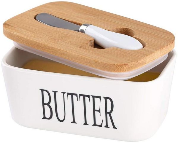 Fine Life Pro Butterdose Versiegelt, 600 ml Fassungsvermögen, mit Schaber