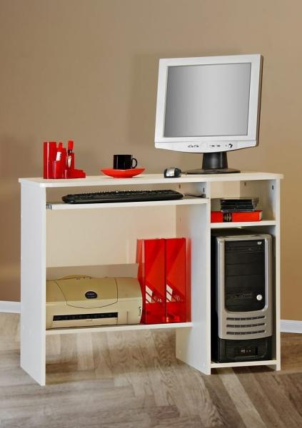 Computertisch, PC-Tisch weiß, ca. 91 cm