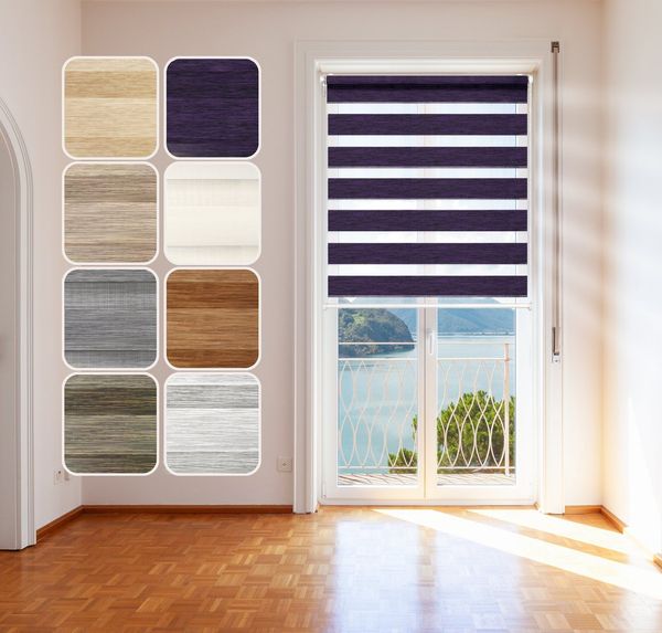 Doppelrollo Duo Rollo Klemmfix ohne Bohren für Fenster Rollos Faltrollo "Natural", DomDeco, Klemm- oder Schraubmontage, Klemmbar, Kettenzug, ohne Bohren, Sicht- und Blendschutz