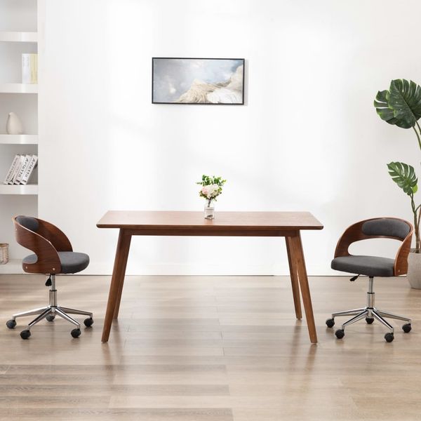 vidaXL Drehbarer Bürostuhl Grau Bugholz und Stoff [3054846]