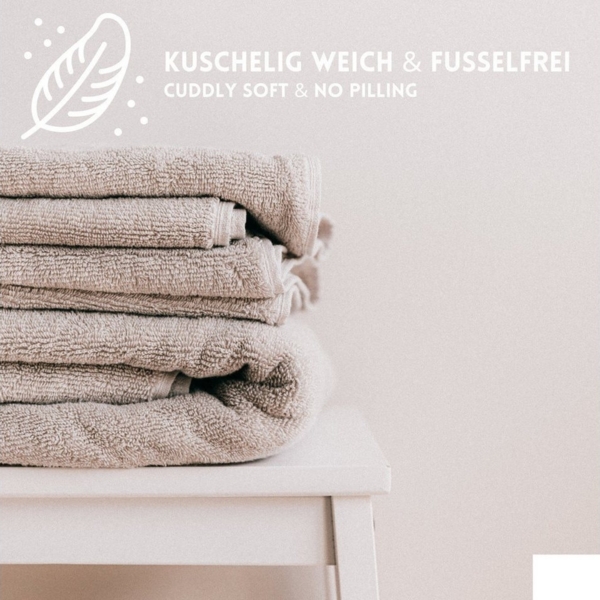 Hometex Premium Textiles Handtuch in Premium Qualität 500 g/m², Feinster Frottier-Stoff 100% Baumwolle, 8x Gästetuch, weich, saugfähig, extra schwer & flauschig - TEST BILD TOP MARKE 2025 Bild 3