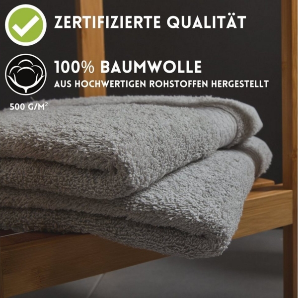 Hometex Premium Textiles Handtuch in Premium Qualität 500 g/m², Feinster Frottier-Stoff 100% Baumwolle, 8x Gästetuch, weich, saugfähig, extra schwer & flauschig - TEST BILD TOP MARKE 2025 Bild 2